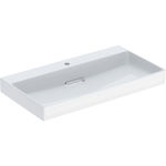 Lavabo Geberit ONE CleanDrain: 90x48cm, Toma de grifo=Centro, Rebosadero=Sin, Lavabo: blanco/KeraTect, Tapa: blanco brillante